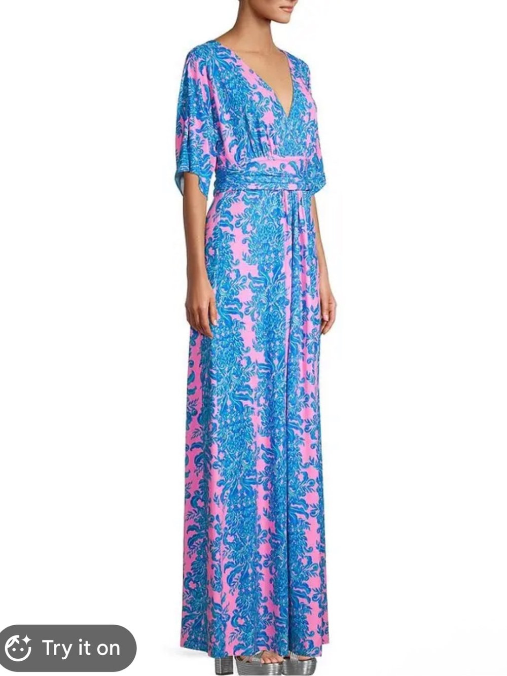 Lilly Pulitzer Women's S Parigi Printed Maxi Dress in Prosecco Pink NEW